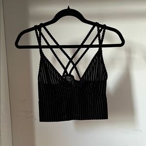 Black Strappy Crop Top